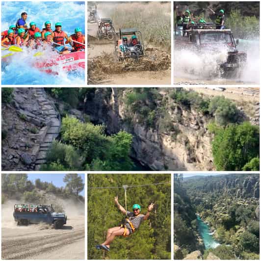 Antalya: Rafting Jeep Buggy&Quad Safari zipline canyon visit - Four thrills in one Antalya day