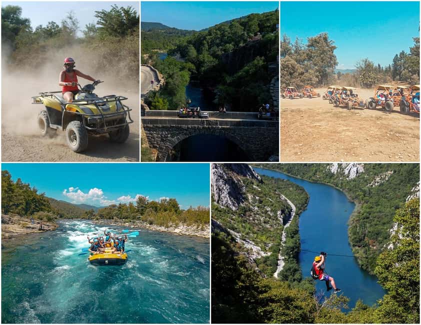 Antalya/Side: Quad, Buggy, Rafting & Zipline Tour with Lunch - The Monster Jeep Safari, dust included