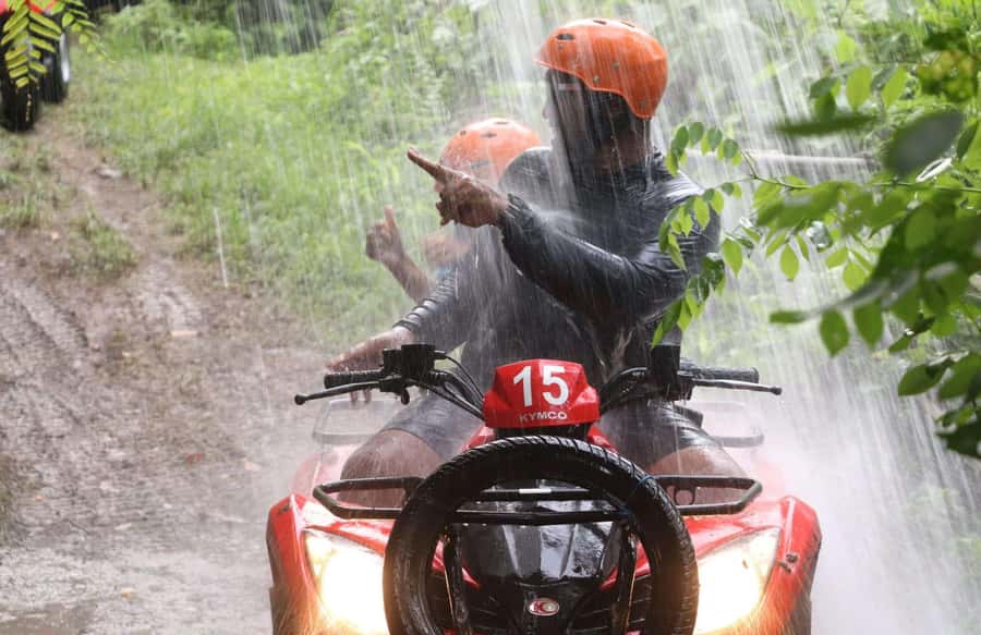 Bali Adventure Combo: Rafting & Tandem ATV Experience - Rafting through jungle scenery and waterfalls