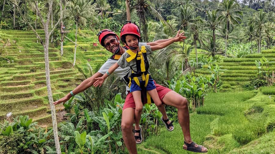 Bali: ATV Rafting Zipline Swing &Sky Bike in Ubud Rice Field - ATV Riding Around Beji River