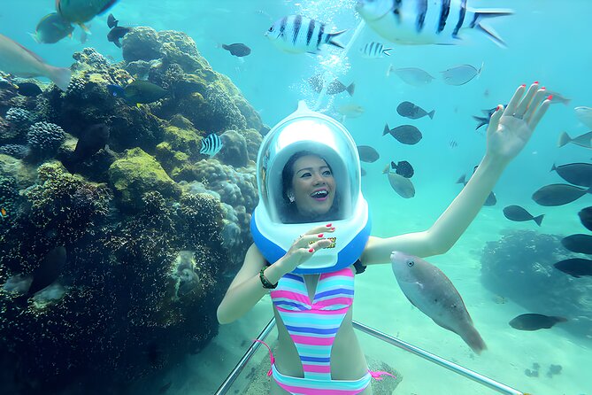 Bali Sea Walking and Telaga Waja Rafting Trip Adventure - Walking underwater at Nusa Dua