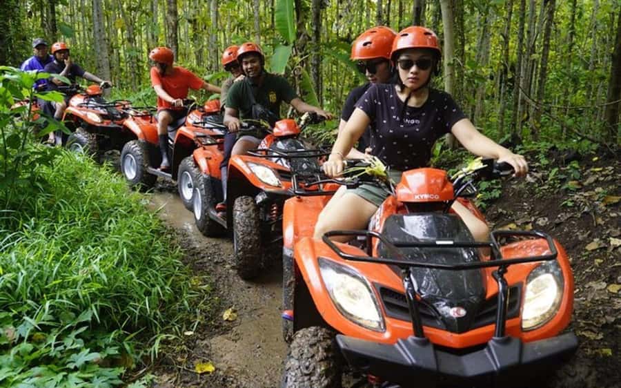 Bali: Telaga Waja White Water Rafting And ATV Quad Adventure - Telaga Waja rafting: fast water with a rural view