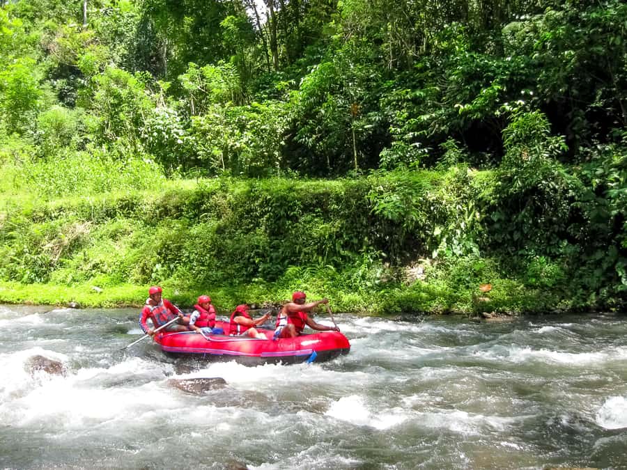 Bali: Telaga Waja White Water River Guided Rafting & Lunch - The five-meter dam drop