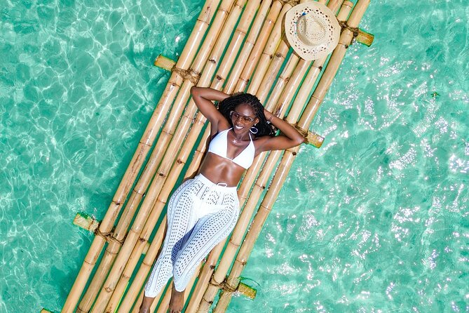 Bamboo Raft Drone Photoshoot in Barbados - Reaching the beach and choosing the right setting