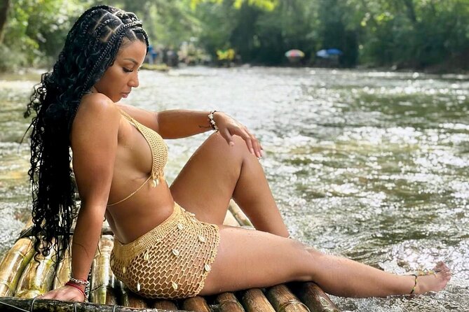 Bamboo Rafting with Limestone Foot Massage Montego Bay - Boarding a 30-foot bamboo raft