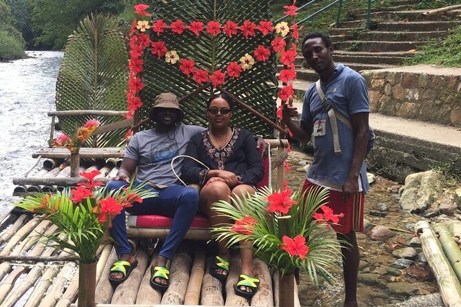 Bamboo River Rafting Limestone Foot Massage in Montego Bay Ja. - The limestone foot massage after rafting