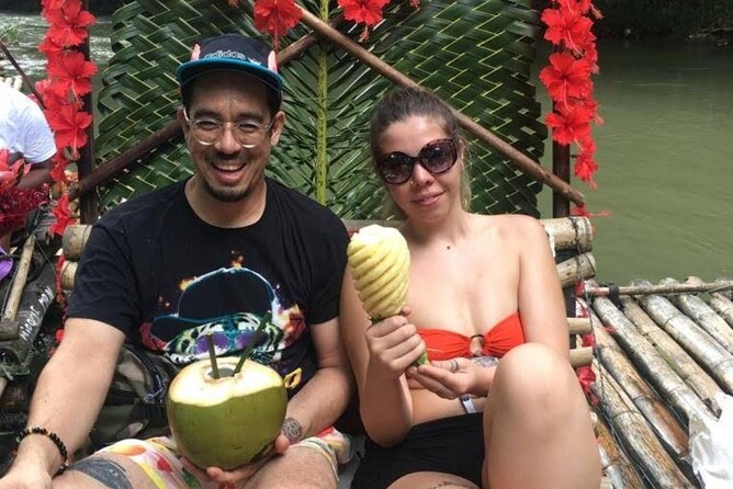 Bamboo River Rafting Limestone Foot Massage in Montego Bay Ja. - Sugarcane, coconut, and Red Stripe on the water