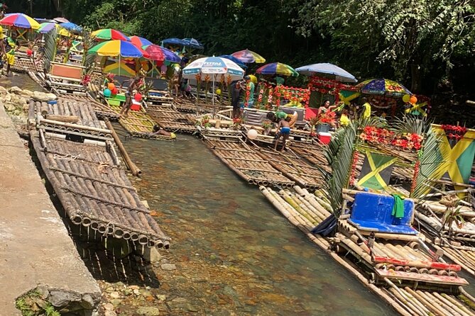 Bamboo River Rafting With Limestone Massage From Negril - The river port and the bamboo raft