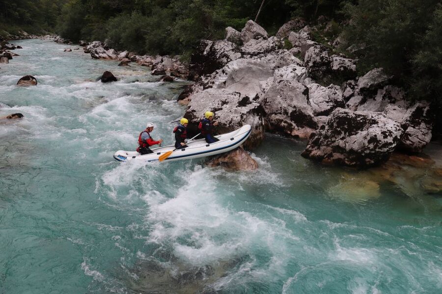 Bovec: Soča River Private Rafting Experience for Couples - Mountain views between the splashes
