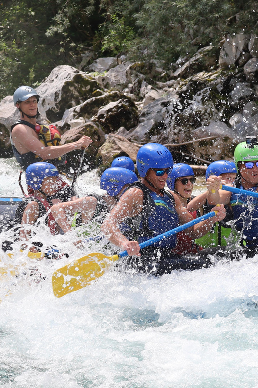 Bovec: Soča River Rafting Adventure with Photos and Drink - A short break, a swim, and photos