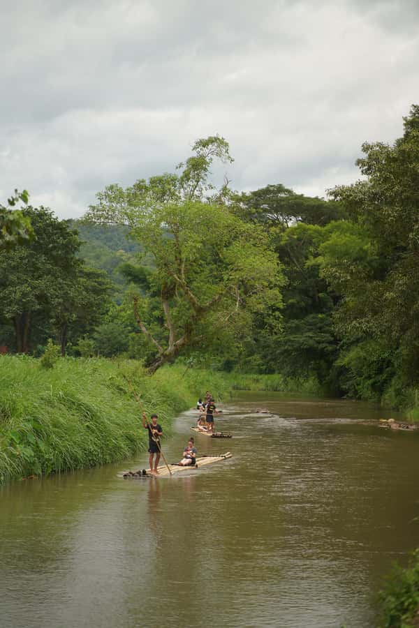 Chiang Mai: ATV Adventure 2-Hrs,Feeding,Rafting & Lunch Trip - Bamboo rafting on the Mae Wang River