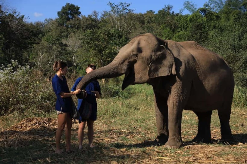 Chiang Mai: Elephant Sanctuary Bamboo Raft & Padthai Cooking - Changing into Mo Hom clothing