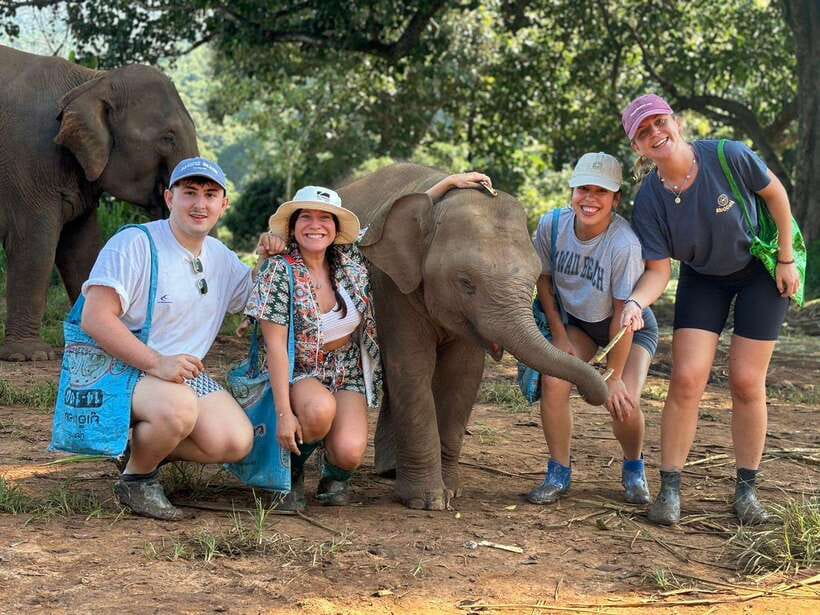 Chiang Mai: Elephant Sanctuary, Waterfall & Bamboo Rafting - Cooling off at Mae Wang Waterfalls