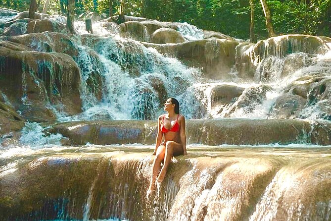Dunn's River Falls , Bamboo Rafting & ATV Ride from Montego Bay - Climbing the 600 feet at Dunn’s River Falls