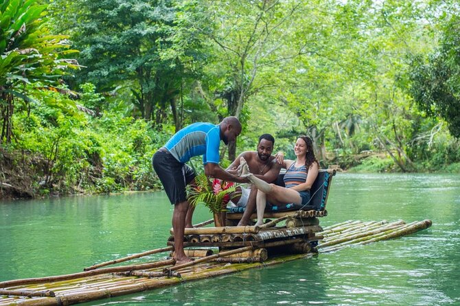Dunn's River Falls + Bamboo Rafting With Limestone Foot Massage - Private transportation and group comfort