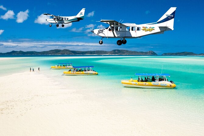 Fly Raft Package: Whitehaven Beach, Snorkel and Scenic Flight - The early flight over Heart Reef and Whitehaven