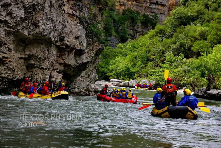 From Berat: Osumi Canyon Rafting, Kayak, & River Tubing Tour - Rafting between eight waterfalls
