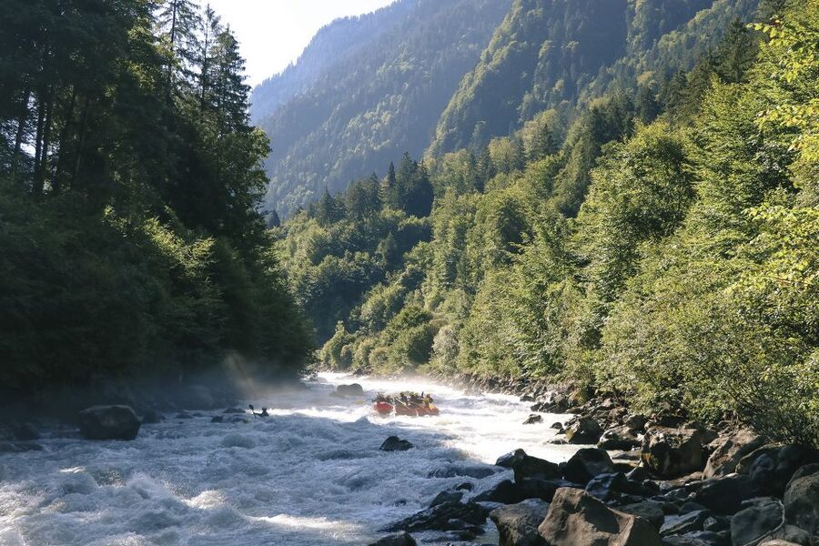 From Interlaken: Lütschine River Whitewater Rafting - The calmer finish toward the lake