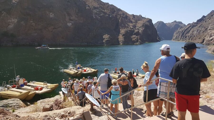 From Las Vegas: Hoover Dam Raft Tour - Boulder City and the route to the river