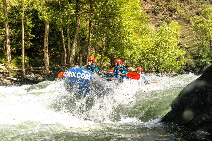 From Llavorsí: White Water Rafting - The Gulleri bridge and the stronger middle rapids
