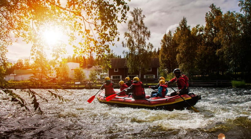 From Ruka: River rafting fun for families - Learning the ropes before the first rapid