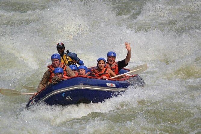Full Day Zambezi White Water Rafting - A riverside lunch breaks up the hardest work