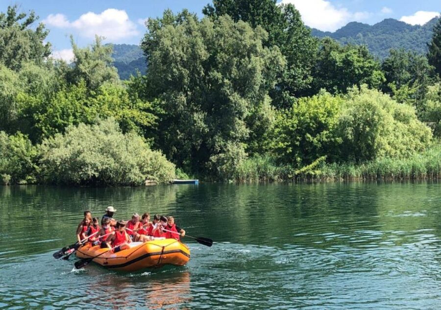 Fun for the family: Soft Rafting on Adda river - Moving from Cisano Bergamasco to the river