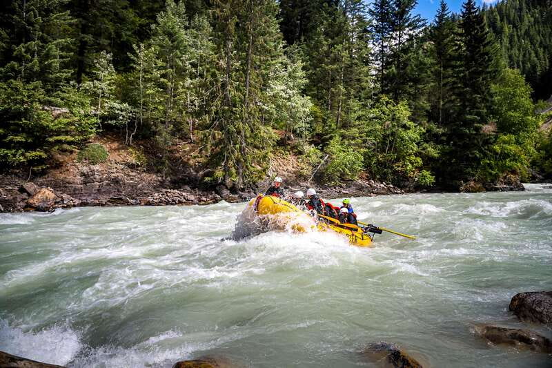 Golden, BC: Kicking Horse River Whitewater Raft Experience - The waterfall walk and stream-side pause