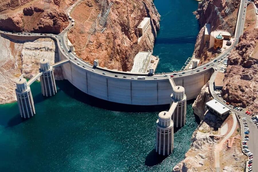 Grand Canyon Helicopter Flight & Hoover Dam River Float Raft - Hoover Dam and Black Canyon from the helicopter