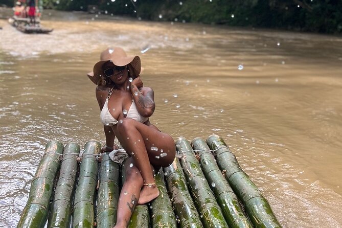 Great River Bamboo Rafting and Limestone Massage from Montego Bay - A 30-foot bamboo raft on the Great River