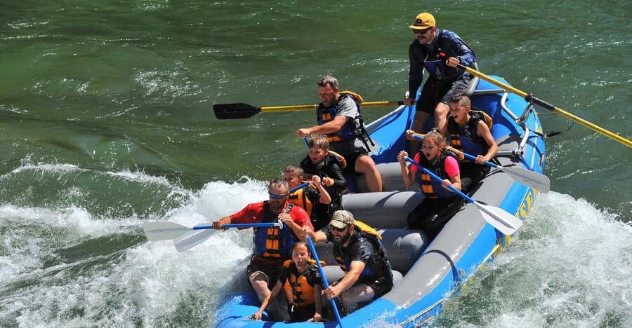 Jackson: 4-Hour Small Boat Snake River Whitewater Rafting - Getting ready for an 8-person raft