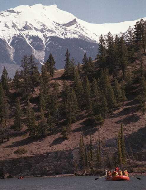 Jasper: Jasper National Park Easy 2-Hour Rafting Trip - The yellow school bus adds character