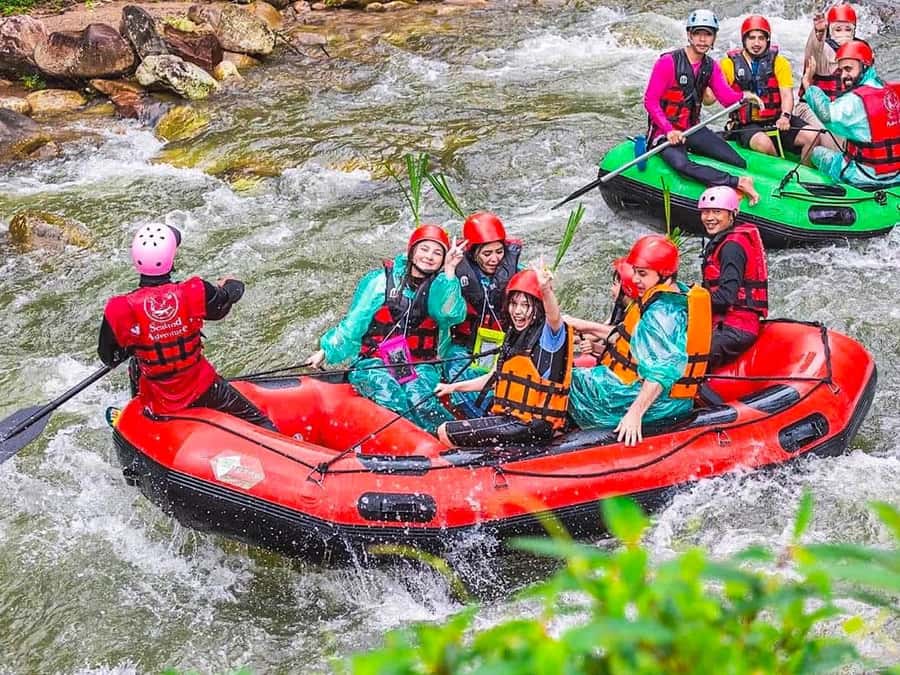 KhaoLak:ATV, ZipLine, & Rafting Adventure Monkey Cave Temple - Song Phraek River rafting