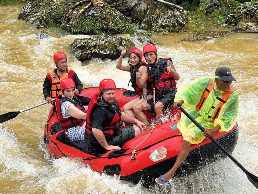 KhaoLak :White Water Rafting ,Monkey Cave, Elephant Bathing - From Khao Lak to Phang Nga by van