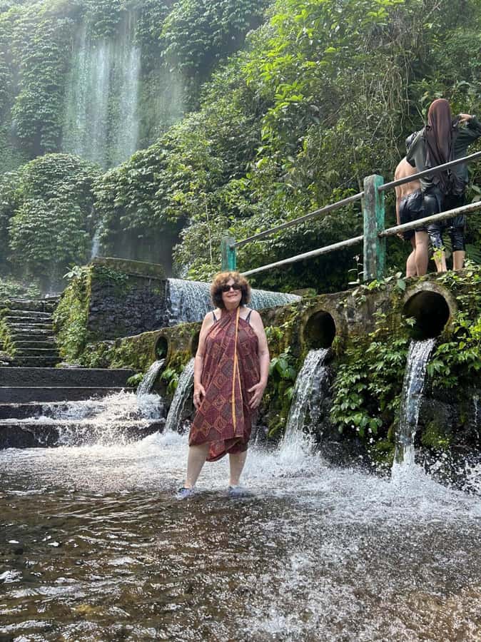 Lombok: White Water Rafting, Rice Terrace & Waterfall Tour - Benang Stokel Waterfall and its cool forest setting