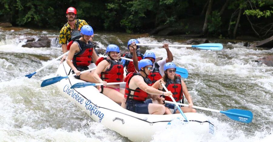 Middle Ocoee River Whitewater Rafting Trip - Most Popular - Getting Ready Below Ocoee Dam Number 2