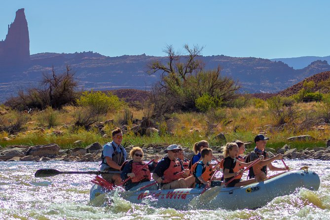 Moab Full Day Rafting Trip with Lunch — Colorado River - Fisher Towers and red rock from the water