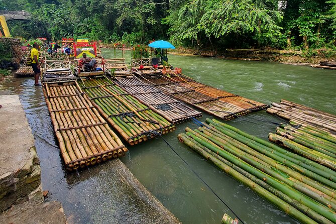 Montego Bay Bamboo Rafting & limestone Massage Private Transfer. - Swimming and the Limestone Massage