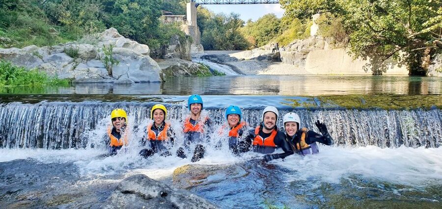 Motta Camastra: Alcantara Gorges Body Rafting and River Trek - Walking upstream through the basalt canyon