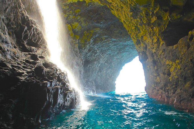 Nā Pali Coast Zodiac Raft Sea Caves Expedition on Kauai - The Kalalau Trail area from the ocean