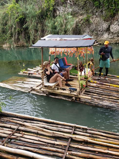 Ocho Rios Jamaica: River Bamboo Rafting Activity - Boarding a traditional bamboo raft