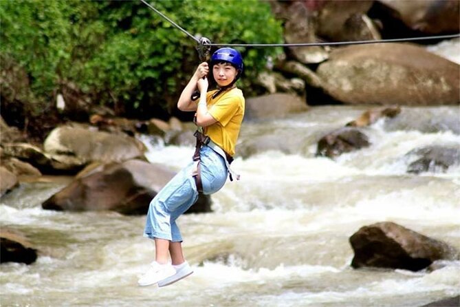 Phang Nga Tour with White Water Rafting and Zipline - The 150-meter flying fox
