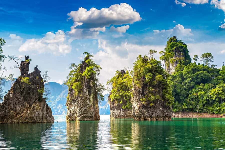 Phuket:Cheow Lan Lake & Kho-Sok,Bamboo Rafting,Monkey Temple - Wat Suwan Khu Ha and the Monkey Temple