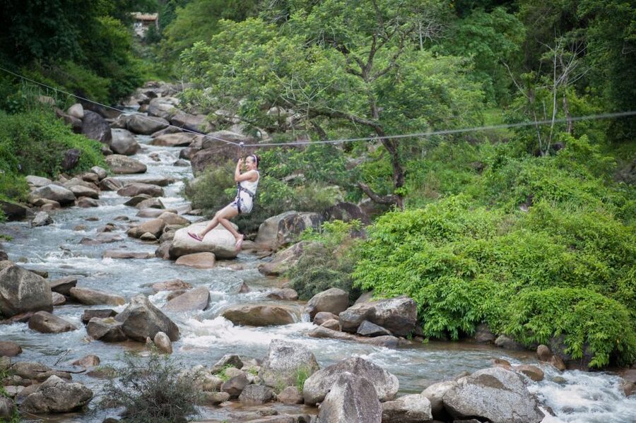 Phuket: White Water Rafting and Jungle Adventure with Lunch - The zipline and waterfall swim