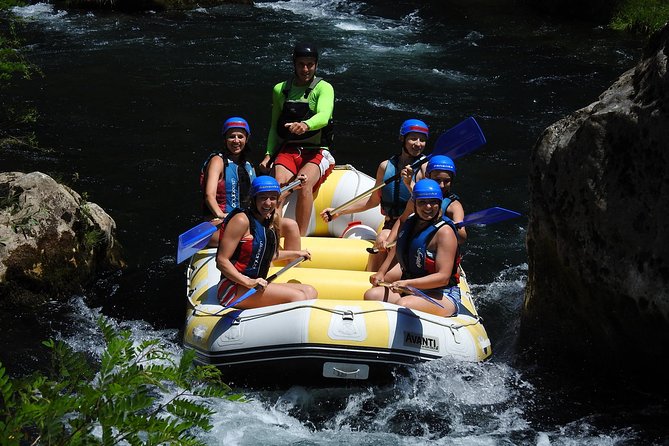 Private rafting on Cetina river with caving & cliff jumping,free photos & videos - A pause for swimming, fruit, and photos