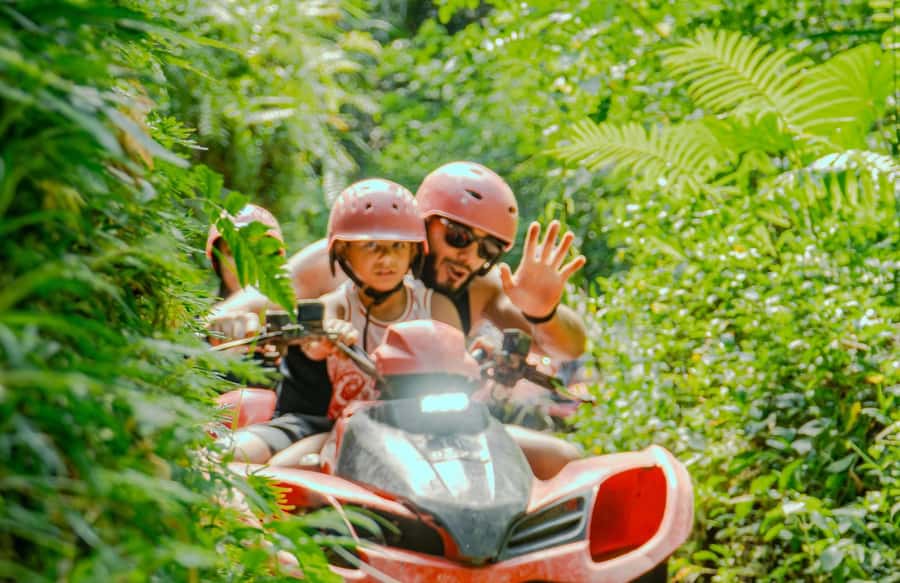 Quad bike bali tunnel waterfall with Rafting - Tunnel Falls and the natural cave passage