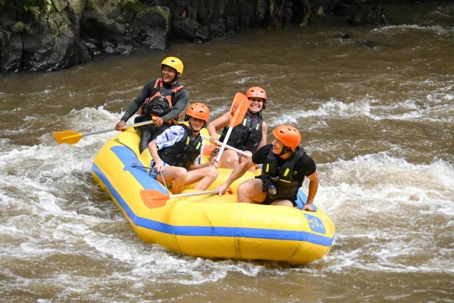 Quad bike bali tunnel waterfall with Rafting - White-water rafting with a team