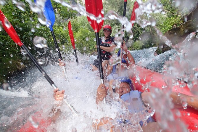 Rafting on the River Cetina from Omis Croatia - Later rapids and waterfalls provide the action