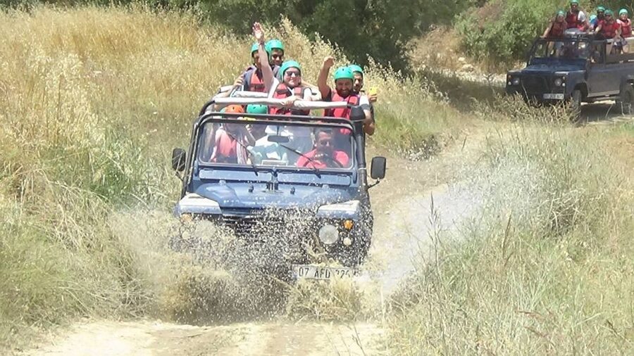 Rafting, Quad or Buggy Ride, Zipline, Jeep Tour Super Combo - The zipline break above the canyon