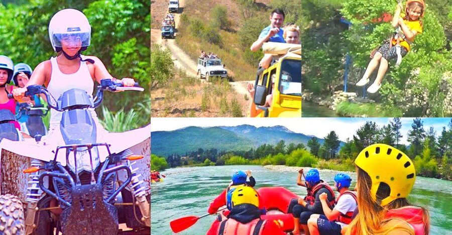 Rafting, Quad or Buggy Ride, Zipline, Jeep Tour Super Combo - Getting equipped beside the river